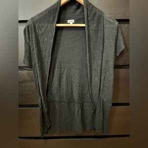 Short Sleeve Shawl Collar Sweater